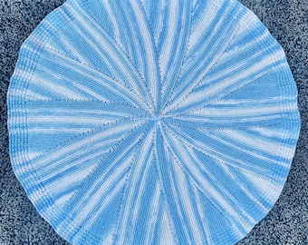 Rise and Shine Blanket - Easiest round blanket,  Circular Design, Flat knit, Textured Afghan