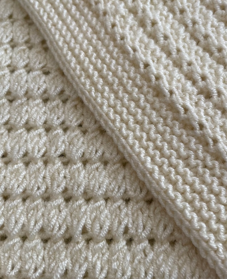 Cluster Stitch Baby Blanket PDF Knitting Pattern Easy Knitted Baby