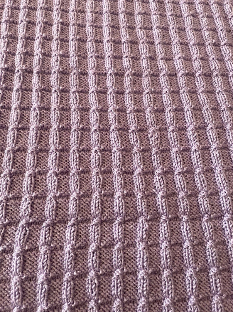 PDF Knitting Pattern Easy Baby Blanket Reversible Design Beginner Knit