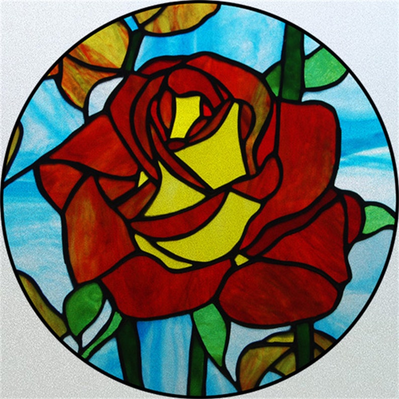 Customized Stained Glass Window Glass Films Privacy Frosted Static Cling Classic Pattern For Round Window Door Home Decor image 8