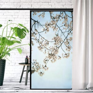 Custom Size Anti-UV Flower Pattern Privacy Window Film Non-glue Static Cling Frosted Glass Door Sticker Stained Glass for Bathroom Windows