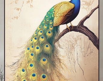 Custom Size Peacock Stained Glass Window Film Elegant Privacy Decorative Film for Bedroom Living Room and Office Glass Doors