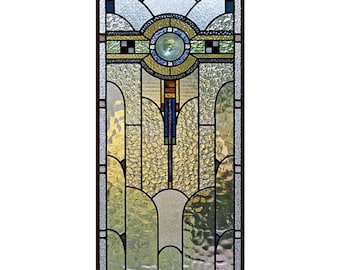 Custom Size Vintage Floral Stained Glass Window Film Frosted Static Cling Privacy Decal for Bathroom Kitchen Office Home Retro Decor