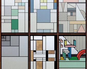 Customized Size Window Film Frosted Static Cling Stained Glass Films Privacy Door Sticker Kitchen Office Films Home Decor