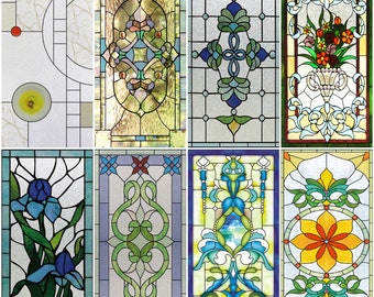 Customized Window Film Frosted Privacy Static Cling Stained Glass Films Church Vintage Sticker Office Home Decor