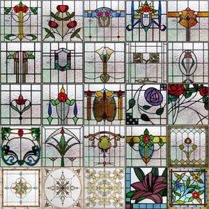 Custom size Matte Window Film Stained Glass Decorative Uv Window Sticker Privacy Frosted Static Cling Window Decal for Glass