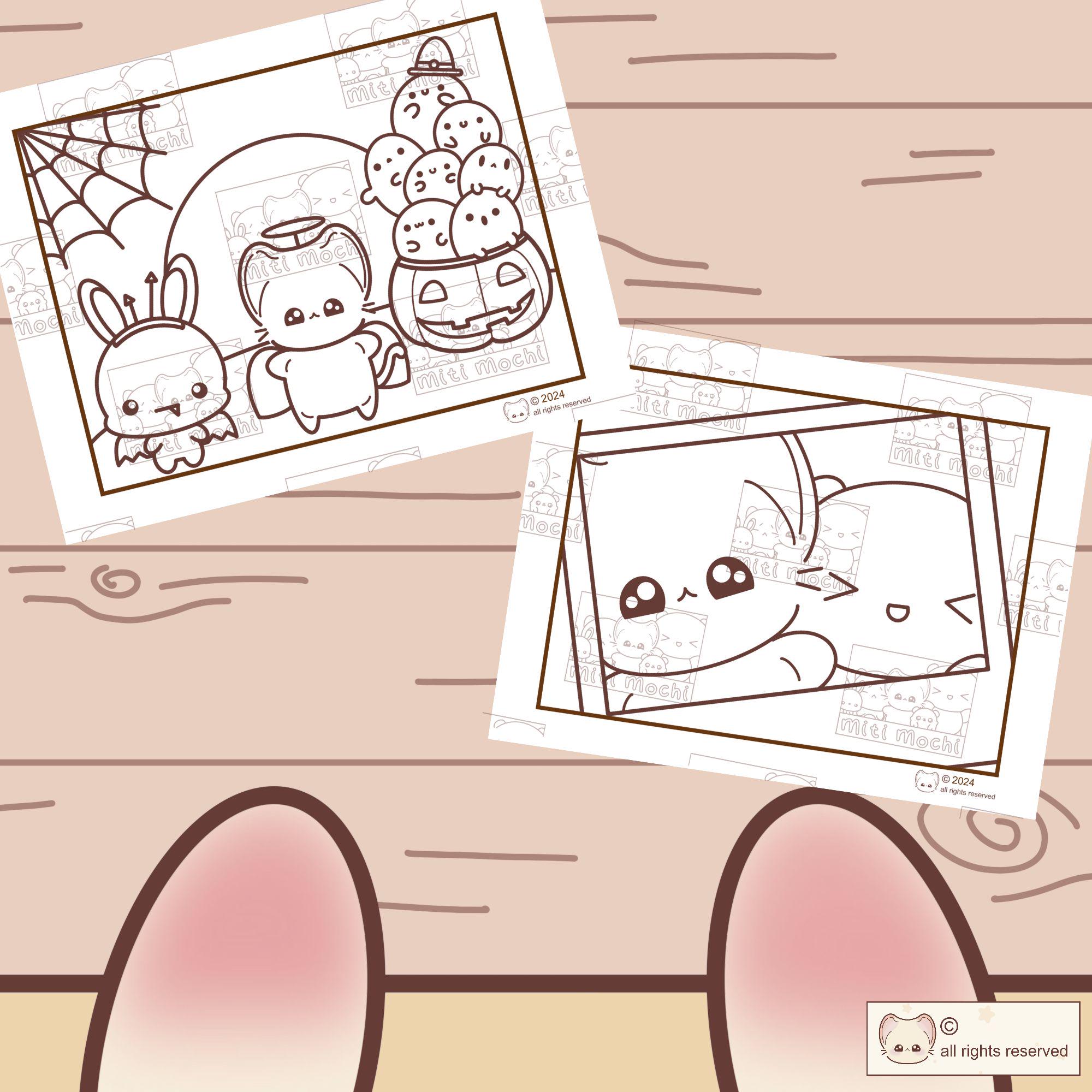 Kawaii Coloring Pages Bundle| Cute Printable Digital Download for Kids ...