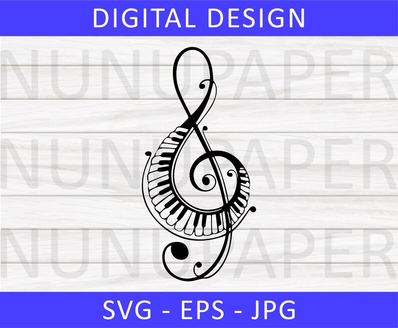Music Notes SVG, Treble Clef Svg, Music Clipart Instant Digital
