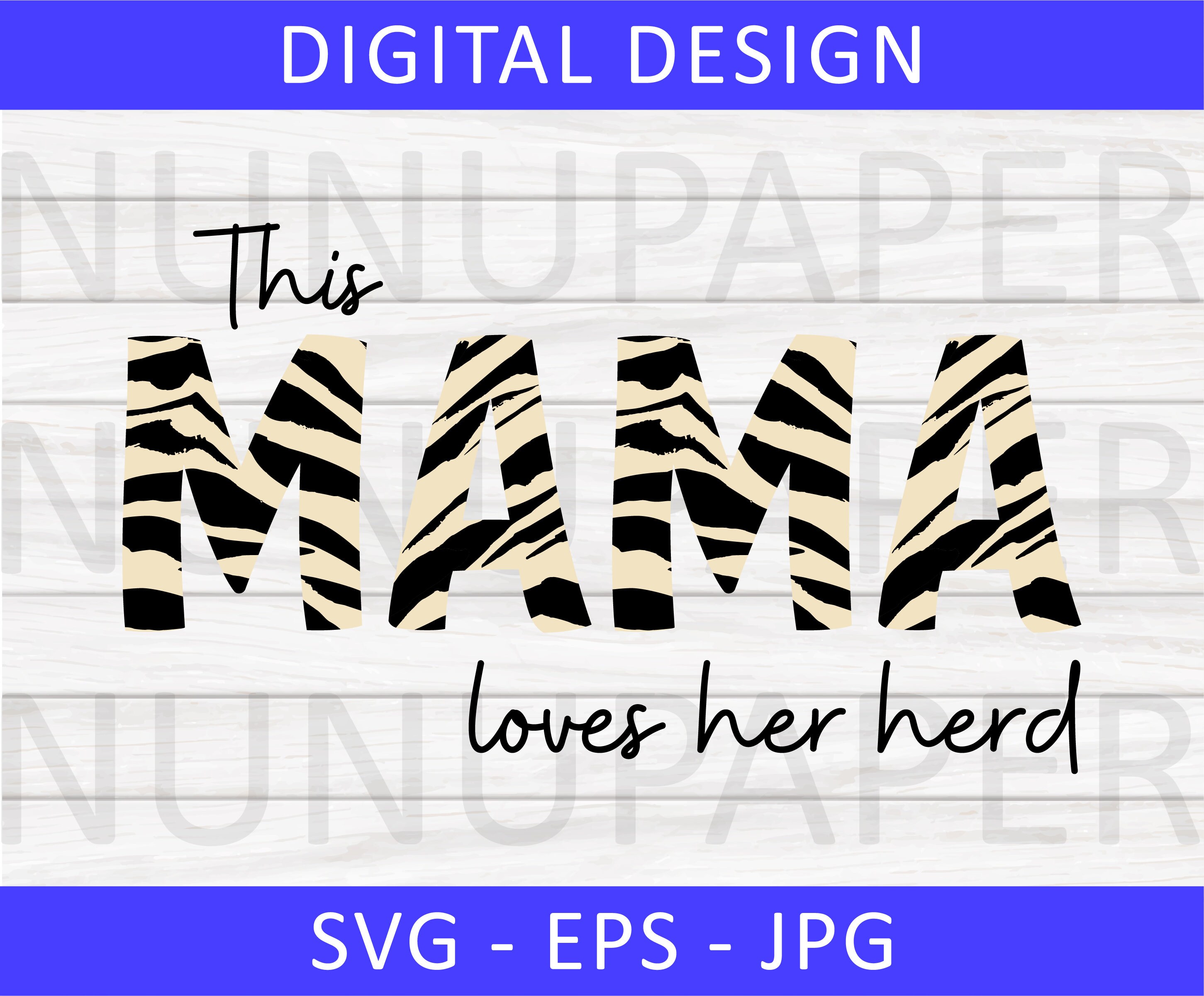 The Mama Loves Her Herd SVG, Zebra Print Mama Svg - Etsy