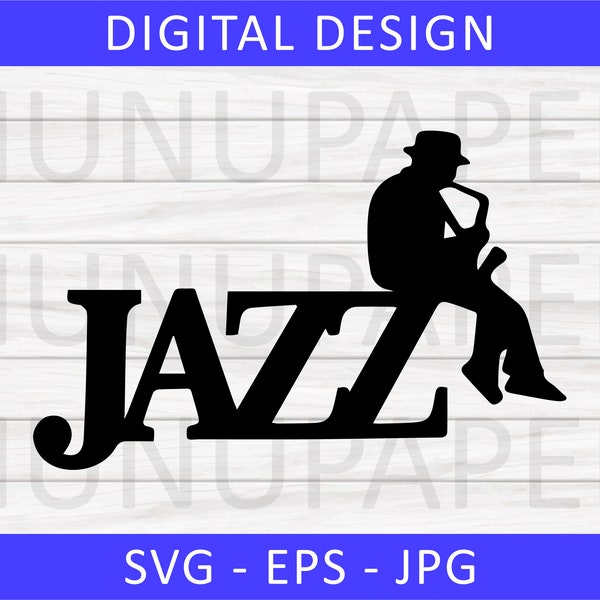 Jazz SVG, SVG Saxophone, Saxophone Musical Instrument SVG, Jazz Cornet Svg, Jazz Svg, Ténor Saxophone Svg, Saxophone Silhouette