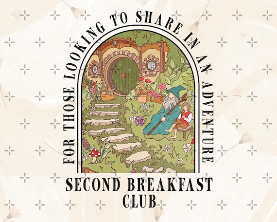 Second Breakfast Club PNG, Lotr Png, Literature Png, Second Breakfast Png, Gift For Book Lover, Literary Gift Png, Bookish Png, Bookworm Png