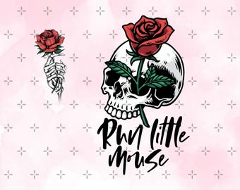 Run Little Mouse PNG, Rose Skeleton Mouse Png, Haunting Adeline Png, Dark Romance Reader Merch, Book Lover Gifts, Smutty Lover, Spicy Book