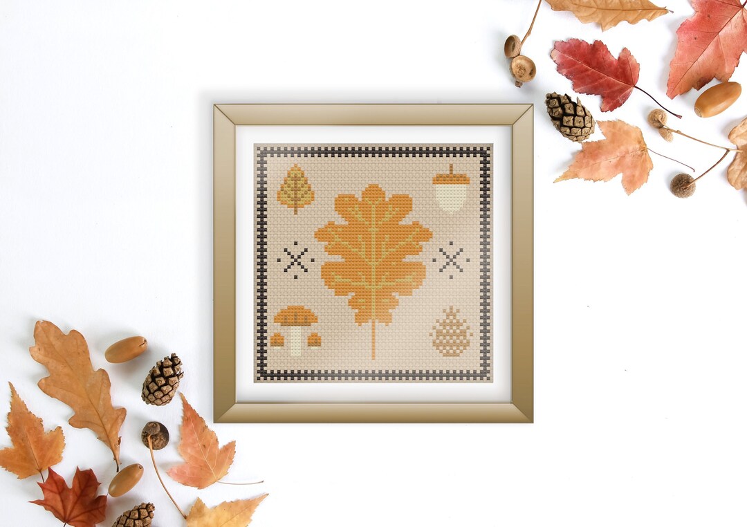 Cozy Days Instant Download PDF Cross Stitch Pattern Fall Autumn Leaves ...