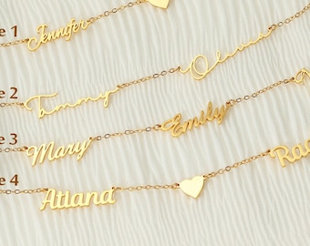 Multiple Name Necklace,Personalized Necklace for Women,Mother's Necklace,Family Name Necklace,Two Name Necklace,Grandma's Gift,Birthday Gift