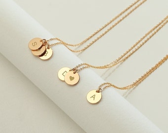 Personalizza gioielli, collana per donna, collana iniziale, collana d'oro, collana con ciondolo iniziale familiare minimalista, regalo di compleanno per mamma/lei