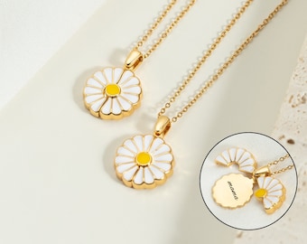 Personalized Daisy Name Necklace,Dainty Custom Daisy Pendant,Gift for Mum Best Friend,Wedding Bridesmaid Birthday Gifts,Minimalist Jewellery