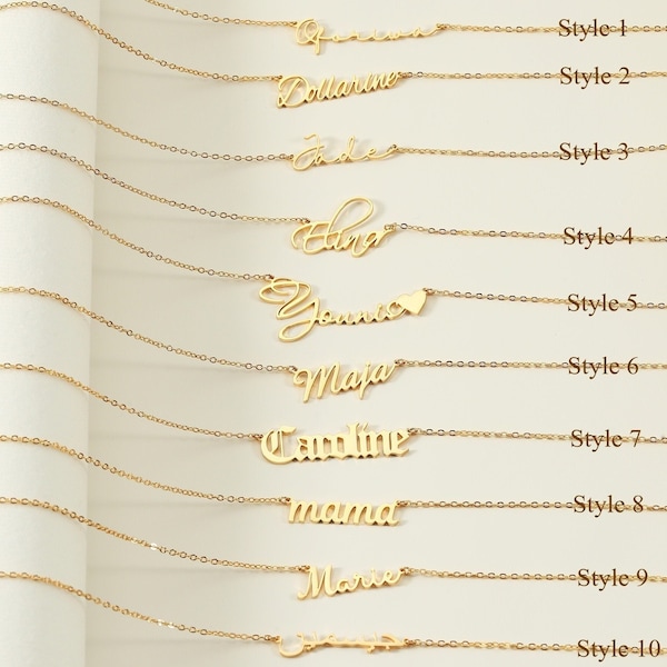 Collana con nome personalizzato,Collana con nome personalizzato,Collana con nome in oro delicato,Collana madre,Gioielli minimalisti,Regali di Natale per donne/lei