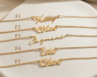 Collar con nombre de oro, regalo personalizado para ella, collar con nombre personalizado, joyería con nombre delicado, regalo para la abuela, regalo del Día de las Madres, regalo para Nana/mamá