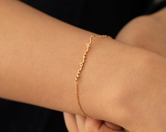 Gold Name Bracelet,Custom Signature Bracelet,Minimalist Name Bracelet for Women,Mama Bracelet,Personalised Jewellery for Her,Birthday Gifts