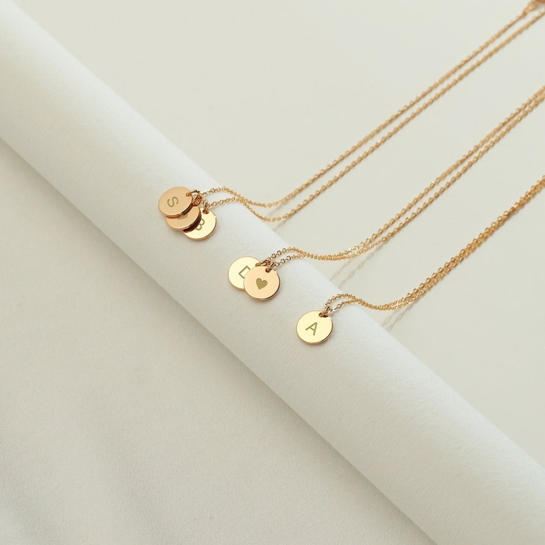 Personalize Jewelry,Necklace for Women,Initial Necklace,Gold Necklace,Minimalist Family Initial Pendant Necklace,Birthday Gift for Mom/Her image 1