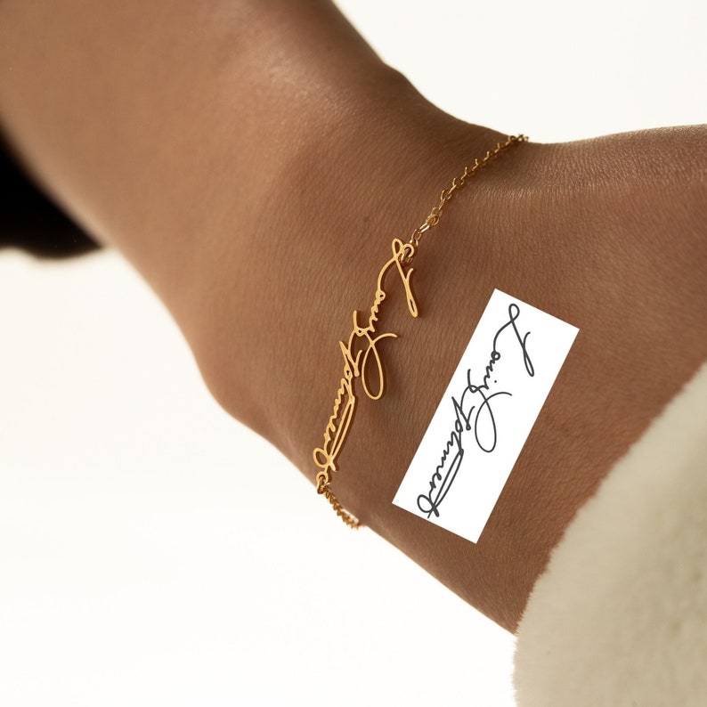Actual Handwriting Bracelet,Custom Mom Bracelet,Personalized Signature Bracelet,Memorial Jewelry,Birthday,Mothers Day Gifts for Her/Mom image 4
