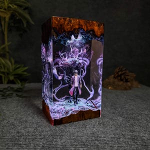 SU.nG JI and BE.ru Epoxy Resin Lamp, Diorama Be.ru 3D Handmade Lamp, Home Decor, Nigth Light Art, Gift for Him, Birthday Gift.