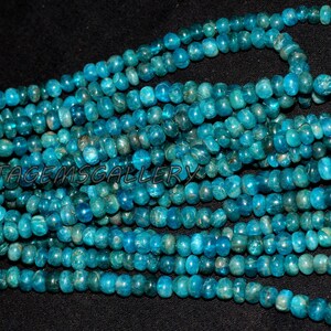 Neon Apatite Gemstone Rondelle Beads: 7-8mm, 18 Inch Strand