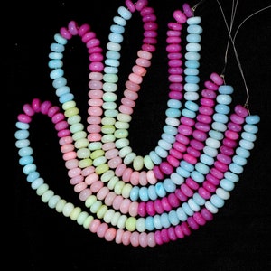 Multi Color Opal Gemstone Smooth Rondelle Beads, 16&quot; 8.5MM Opal Smooth Rondelle Beads Jewelry Making Beads Gift For Her Opal Jewelry Beads