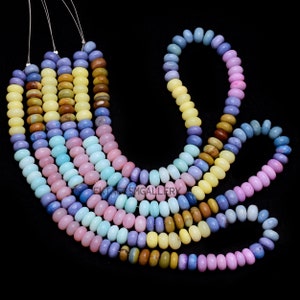 Multi Color Opal Rondelle Beads 9mm: 16&quot; Jewelry Making Strand
