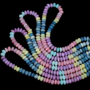 AAA Candy Opal Gemstone Smooth Rondelle Beads 16&quot; 8-9MM Disco Opal Smooth Rondelle Beads Gift For Her, Rainbow Opal Rondelle Beads
