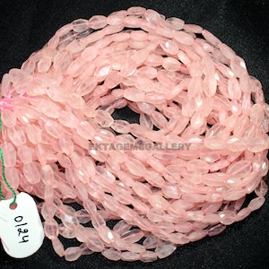 Faceted Rose Quartz Oval Beads: Pink Gemstone Jewelry Making (14 Inch)