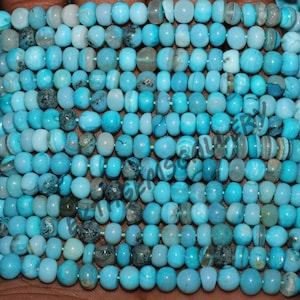 Sky Blue Opal Rondelle Beads: AAA Gemstone Strand, 16 inch