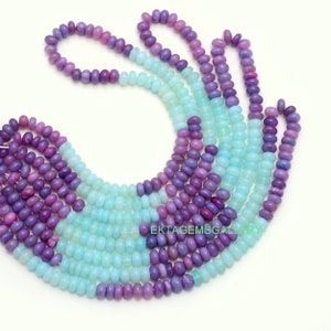 Lavender Blue Opal Rondelle Beads: 7mm Smooth Gemstone, 16 Inch Strand