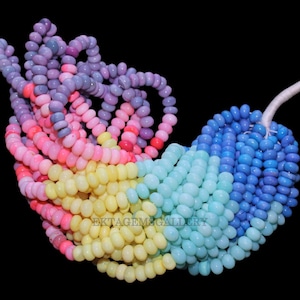 Rainbow Opal Rondelle Beads: Smooth Gemstone Jewelry Making, 16&quot; Strand