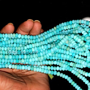 Sky Blue Opal Rondelle Beads AAA: 7mm Gemstone Beads 16&quot;