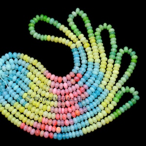 Beautiful Multi Color Opal Gemstone Smooth Rondelle Beads,16&quot; 7MM Opal Plain Rondelle Beads Opal Rondelle Beads Gift for Her