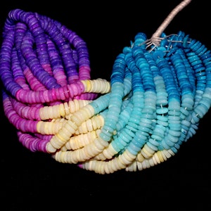 Multi Color Opal Heishi Beads: 8MM Smooth Gemstone, 16&quot; Strand