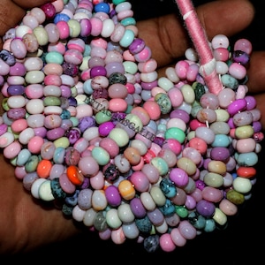 Candy Opal Rondelle Perlen: 7,5-9 mm Regenbogen Edelstein, 16 &quot;Strang