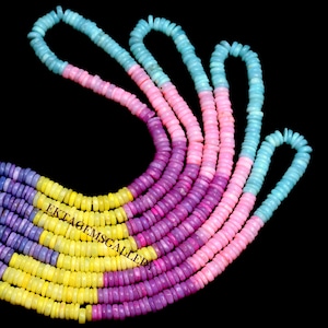 Multi Opal Heishi Perlen: 7 mm Regenbogen Disc Strang