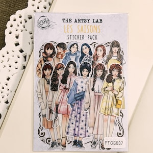 Les Saisons Four Seasons Adesivi estetici per ragazze 10 pezzi, diario vintage, minimalista, adesivo per pianificatore fustellato, album di ritagli Bujo, TheArtsyLab