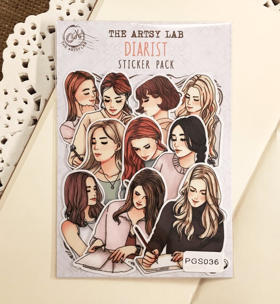 Buy Diarist Aesthetic Girl Stickers 10pcs, Vintage Journal, Modern