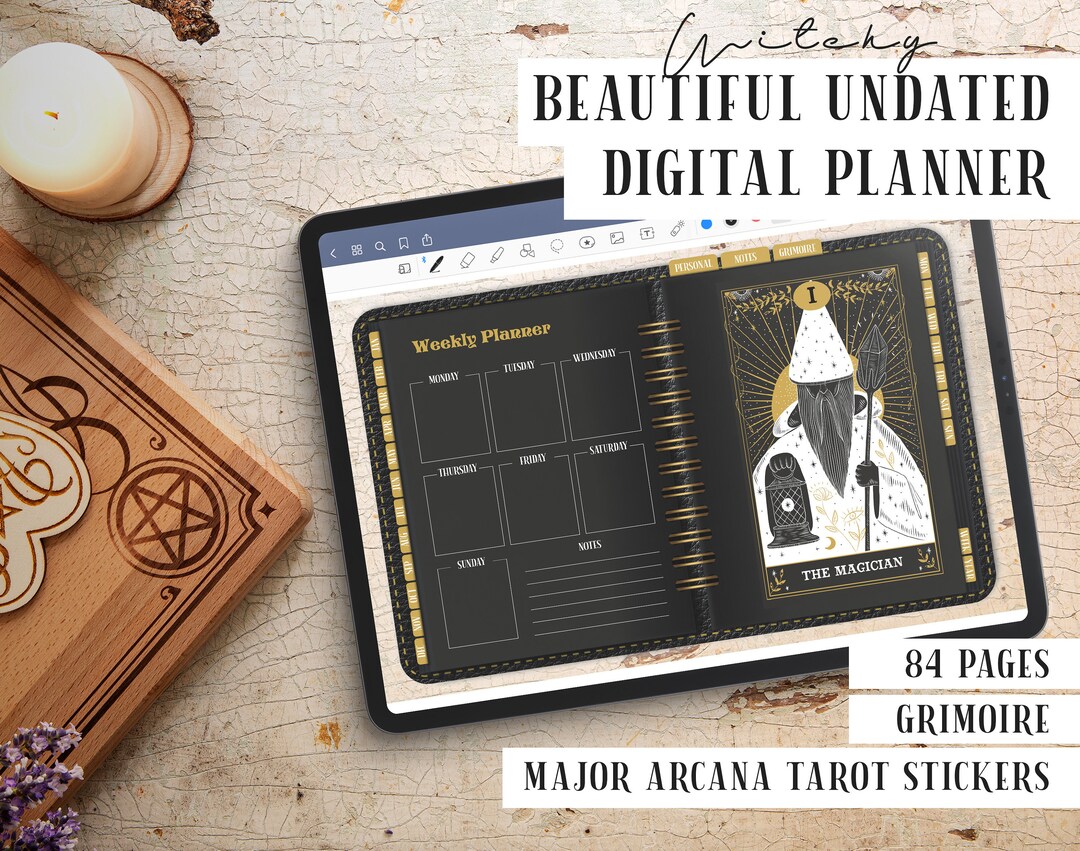 Witch Digital Planner | Undated Hyperlinked iPad Tablet Witchcraft ...