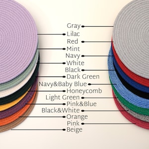 Set of 6 Rope Placemat, Round Table Mat, 16 Different Color, Round Serving Mat, Oval Table Decor, Dining Mat, Circle Tableware, Table Topper