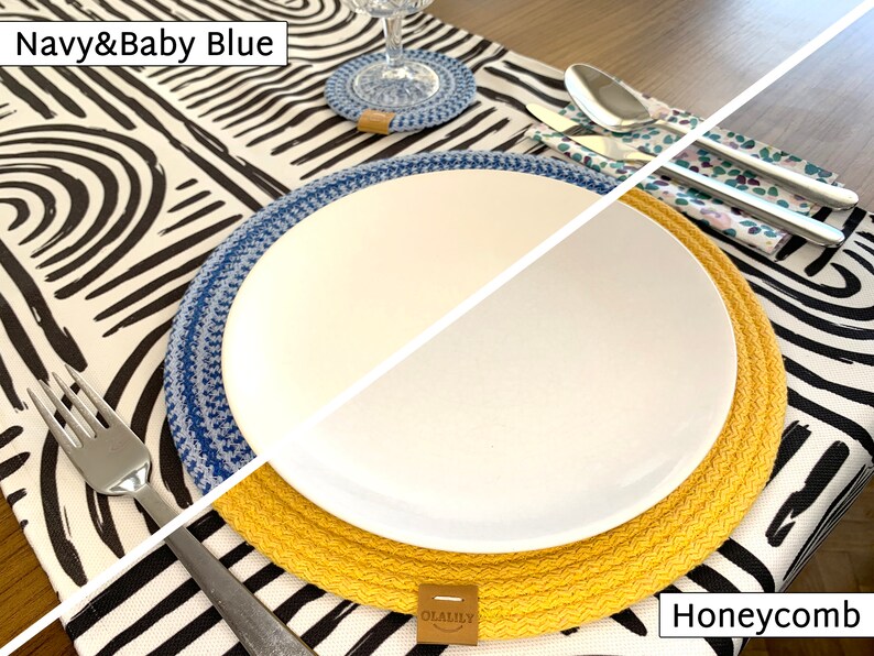 Set of 6 Rope Placemat Round Table Mat 16 Different Color Etsy