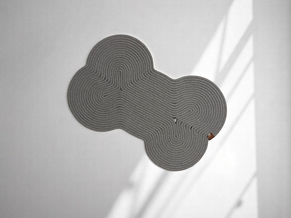 Bone Shaped Pet Food Mat | Cotton Rope Dog Mat | Personalized Pet Placemat | Pet Water Bowl Mat | Nonslip Dog Feeding Mat | Non Toxic