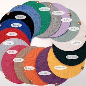 15&quot; Large Round Placemats | Set of 4,6 Rope Table Mat | Round Drink Coaster | Dining Placemats | Oval Table Decor | Table Cover Set