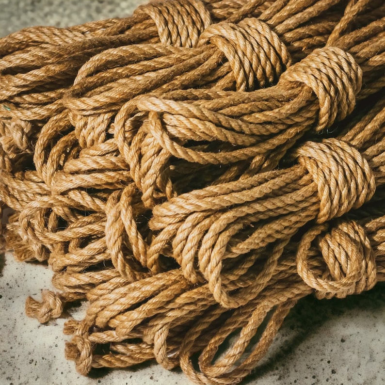 Fribrous Rope 100% Natural Jute Rope | Beige Noose Rope | Braided Cotton Rope | 6-7mm ...
