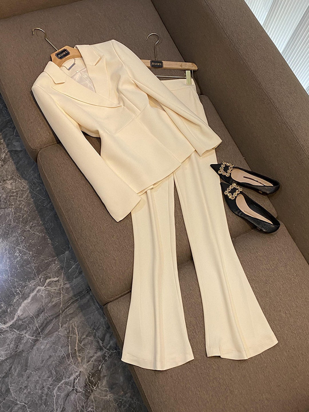 Apricot White Blazer Pantsuits Women New Designer Prom Suit - Etsy