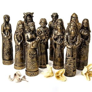 Pantheon of Slavic gods 10pcs bust Statue Figurine, gypsum, gift sculpture handmade 13 cm