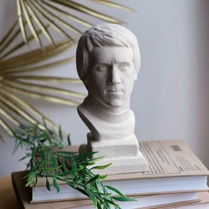 Statue Bust of Vysotsky, 18cm, white, plaster, Singer, actor